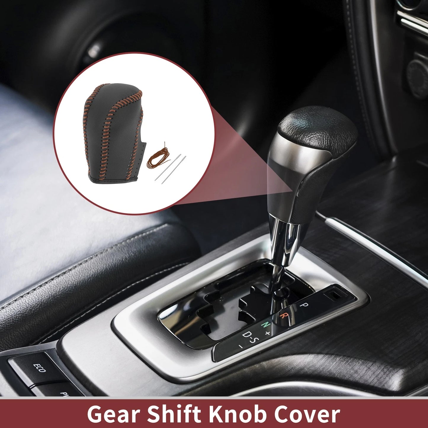 Car Gear Shift Knob Cover for Honda Crider (2019-2022) Brown Faux Leather