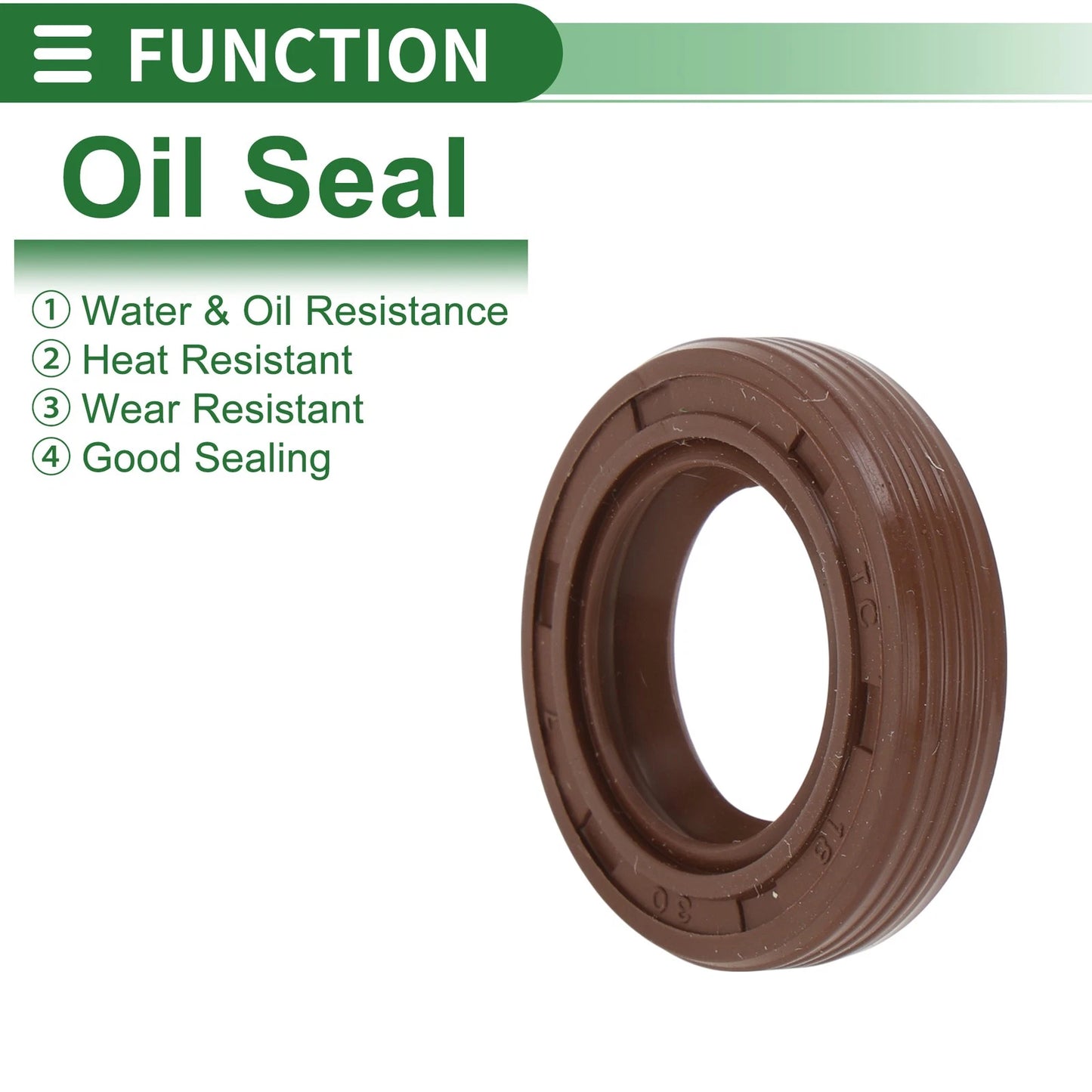 Oil Seal FKM Rubber 18x30x7mm High Pressure Brown 5 Pcs
