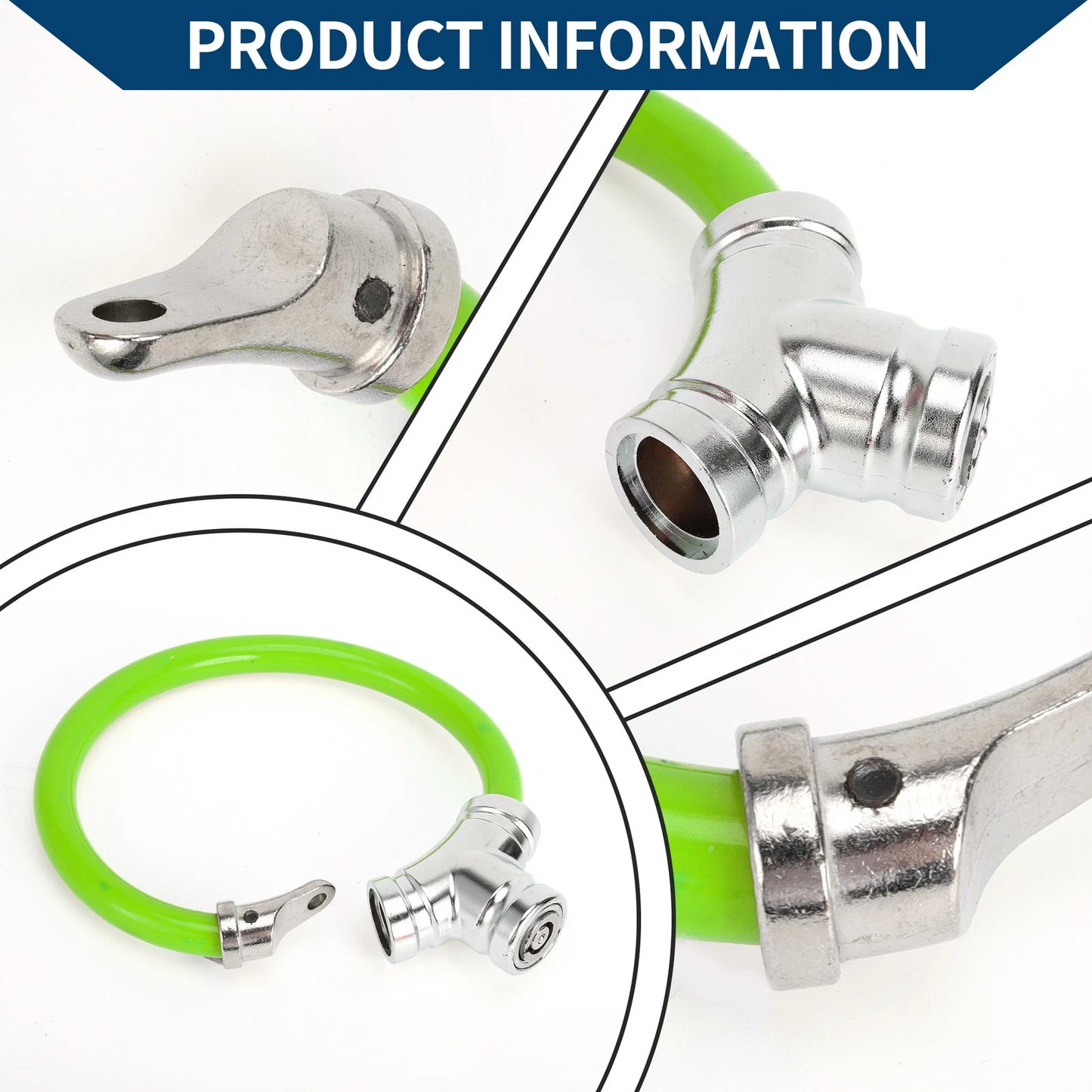 Portable Anti-Theft Cable Lock Mini Ring for Bicycle Green 1 Pc