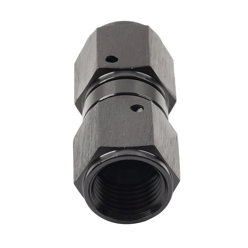 6AN Female to Female Swivel Coupler Union Fitting Adapter - Aluminum Black