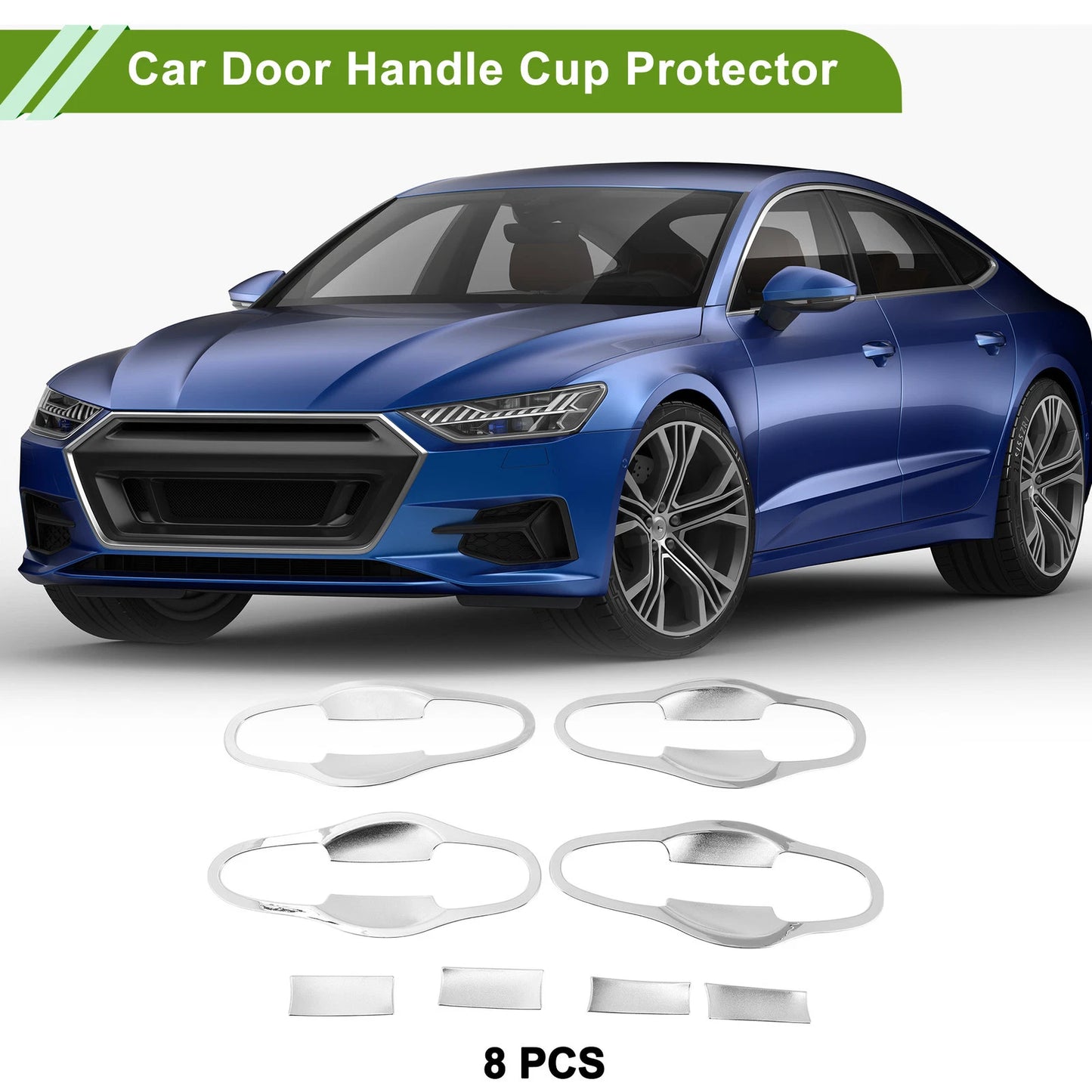 8 x Chrome Door Handle Cup Protectors for Toyota RAV4 (2013-2018)
