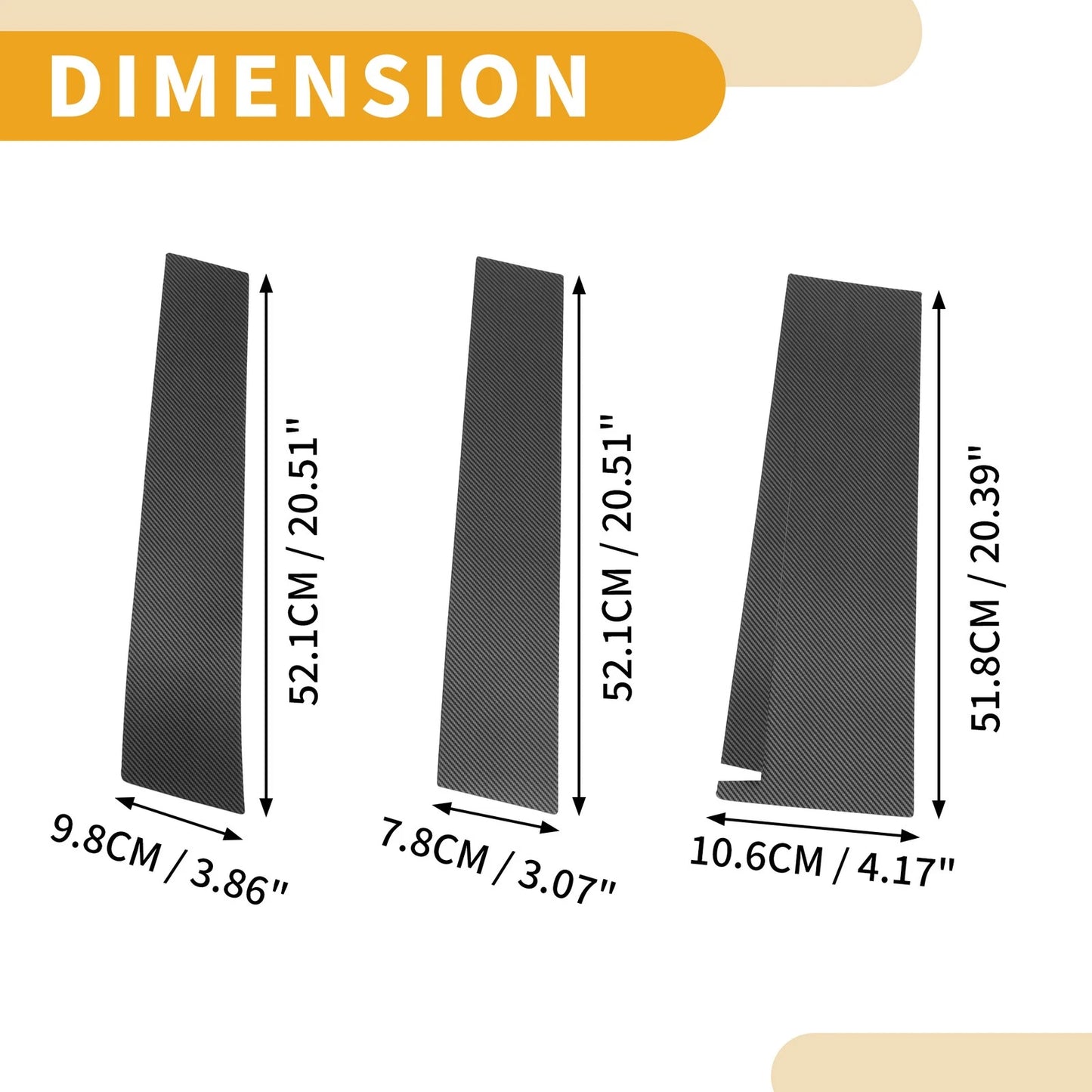 6 Pcs Door Pillar Window Trim for Honda STEPWGN (2022-2024) Carbon Fiber Black