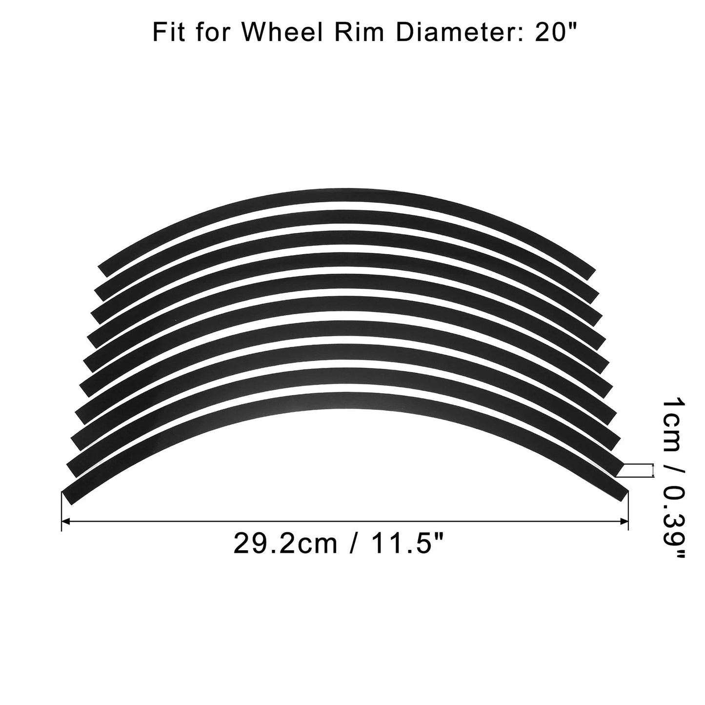 20pcs 20in Wheel Rim Sticker Reflective Strips for Motorcycle Car