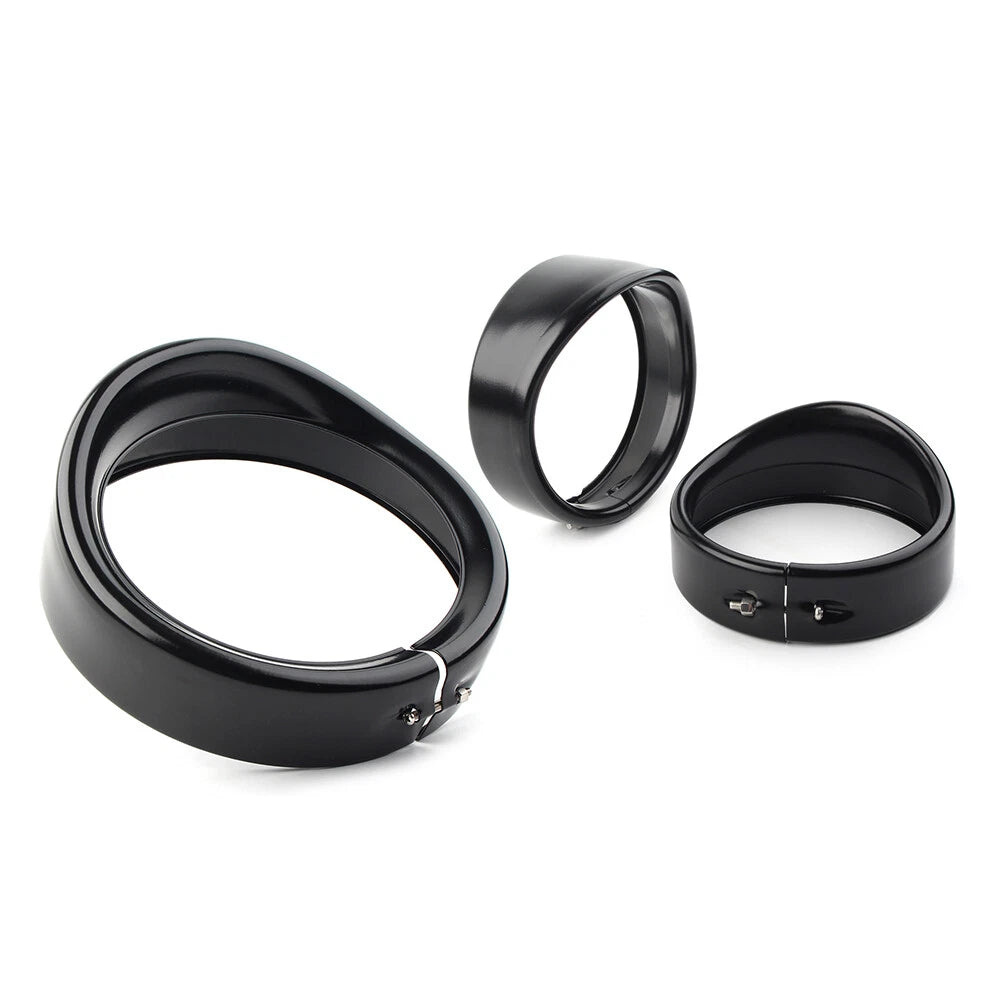 7" 4.5" Fog Headlight Trim Ring Bezel Visor Cover for Harley Touring