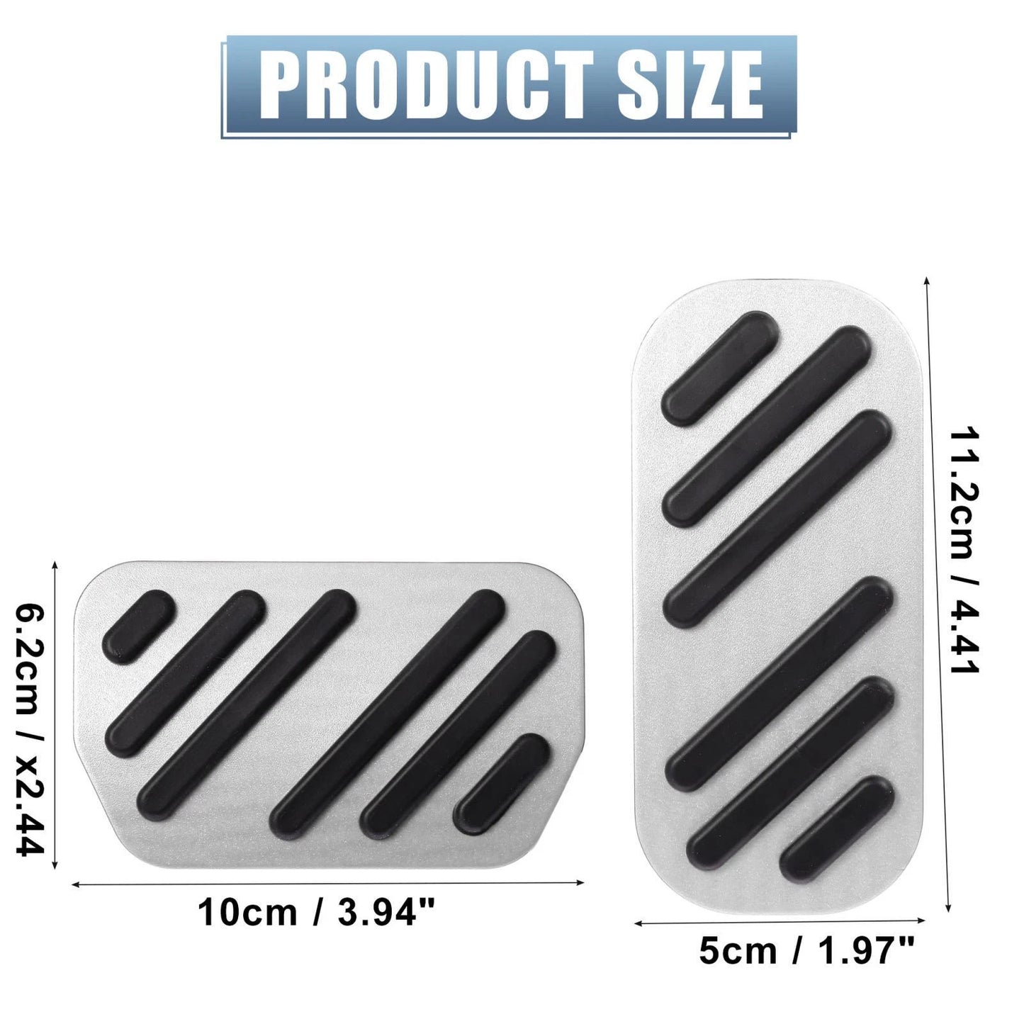 2 x Gas Pedal Brake Pedal Covers for Toyota CH-R Corolla Prius (2016-2023)