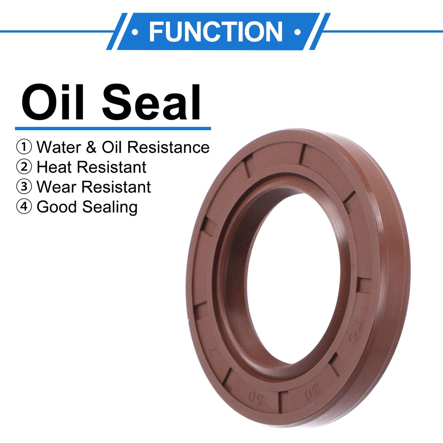 Oil Seal 2 x Seal Ring 30x50x7mm Brown FKM Rubber for MakeModel