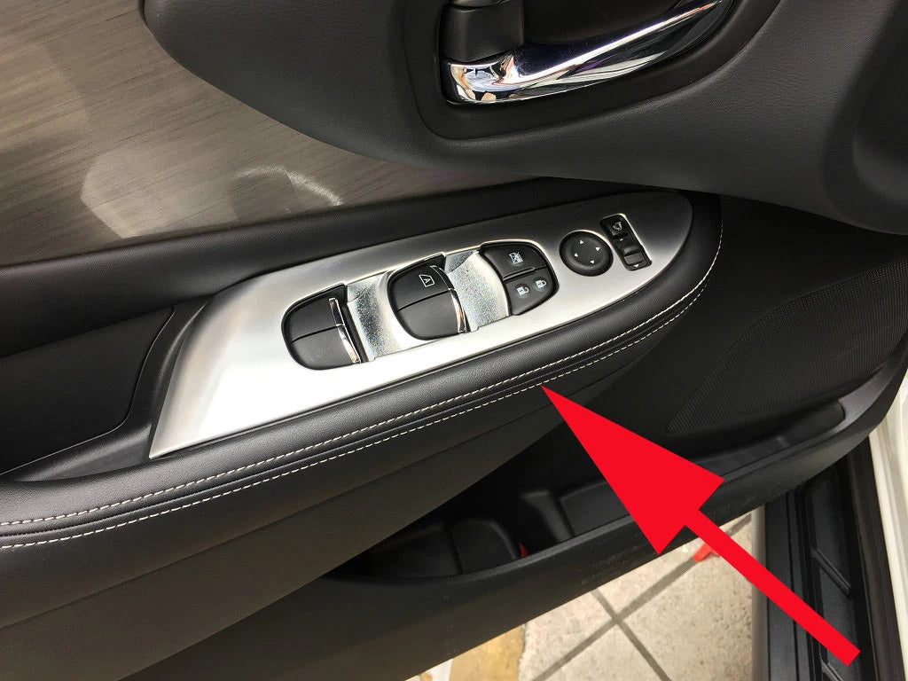 Pearl Chrome Door Armrest Window Switch Cover Trim for Nissan Murano (2015-2021)