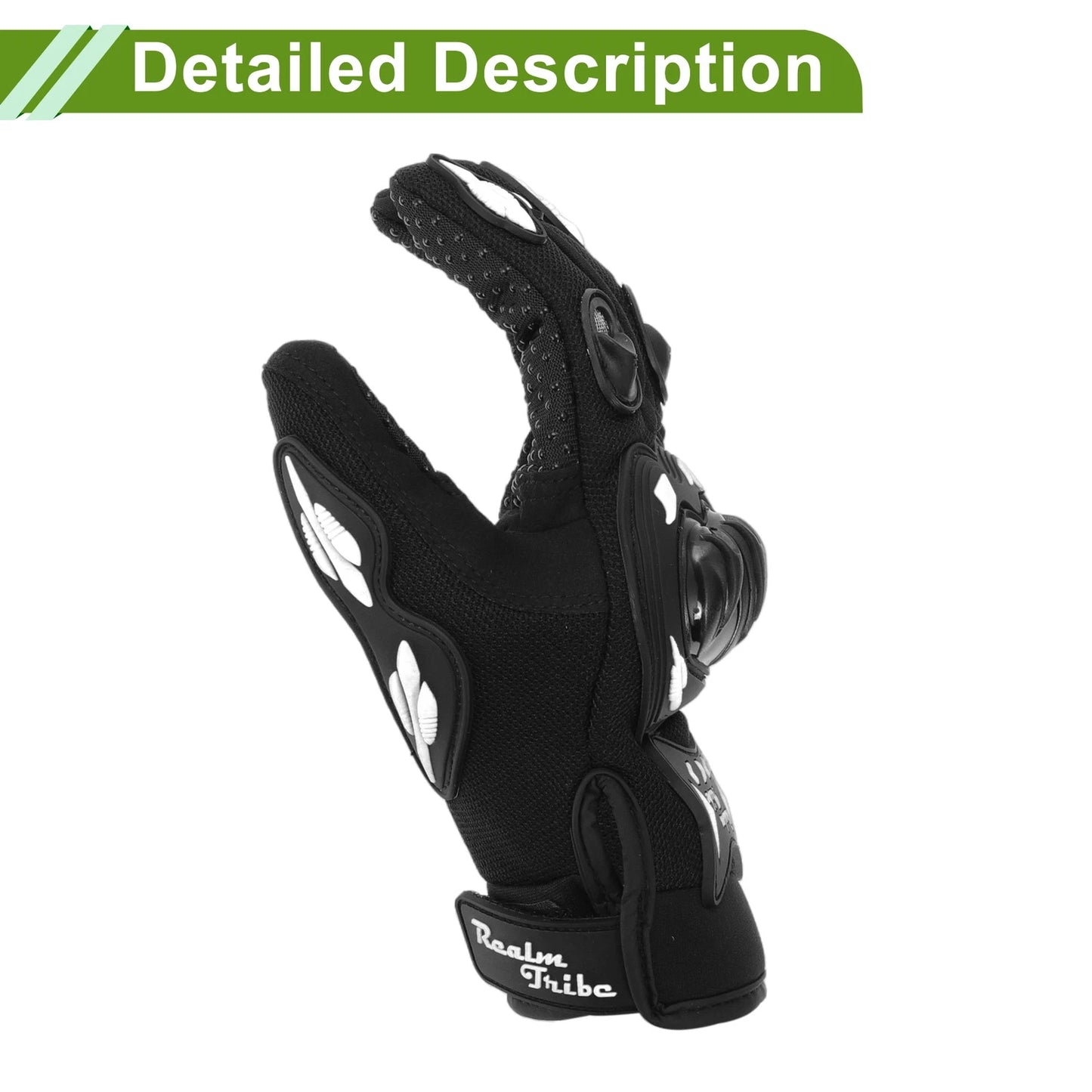 L 1 Pair Motorcycle Gloves Breathable Full Finger Nylon Outdoor Gloves White