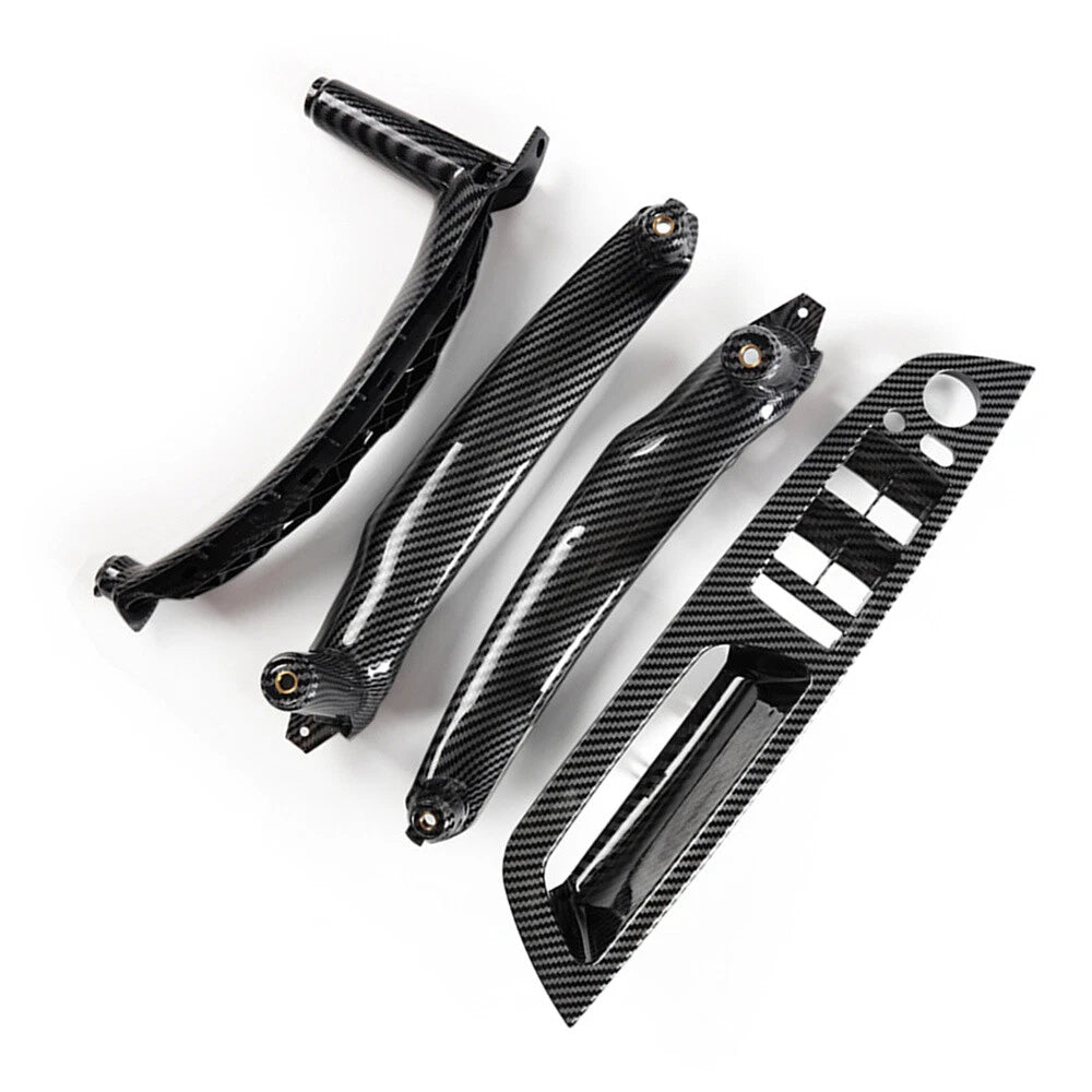 4Pcs Carbon Fiber Inside Door Handle Trim for BMW X5 X6 (2007-2013)