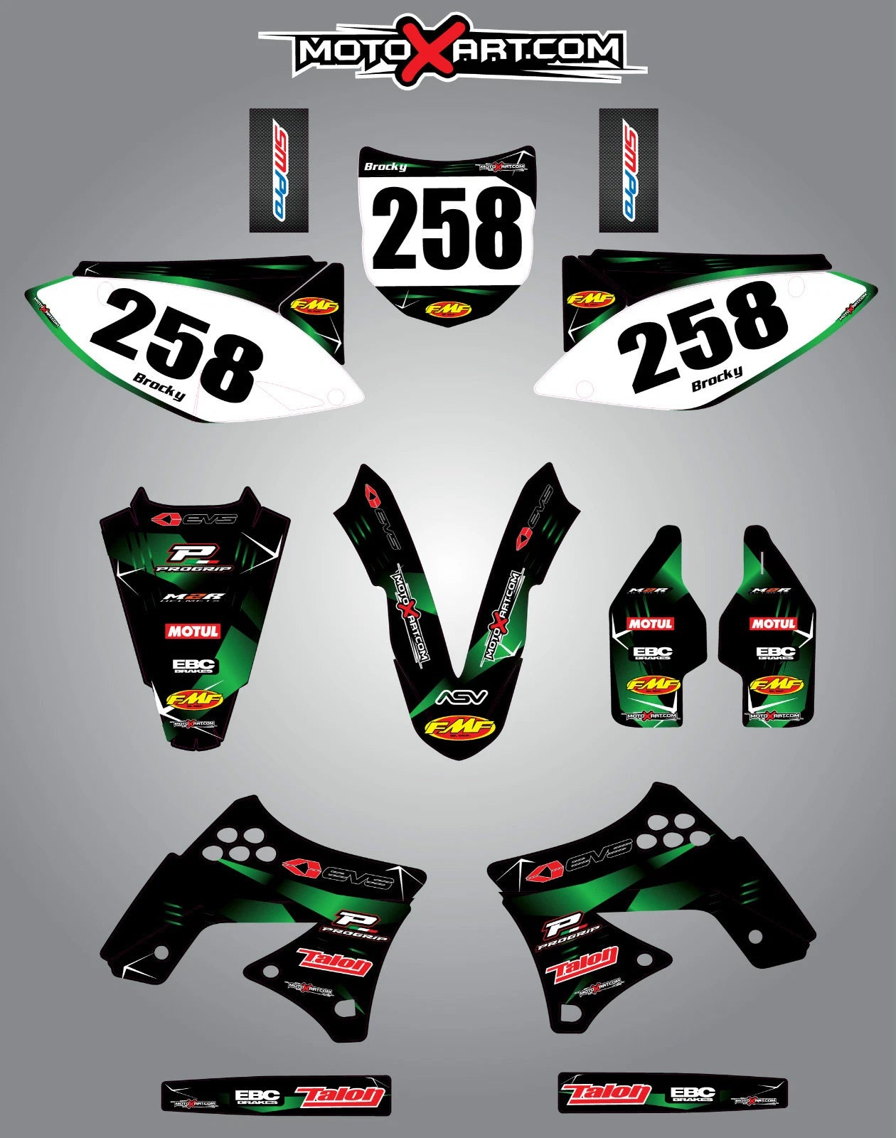 Full Custom Graphic Kit for Kawasaki KXF 250 (2009-2012) - BARBED STYLE Stickers