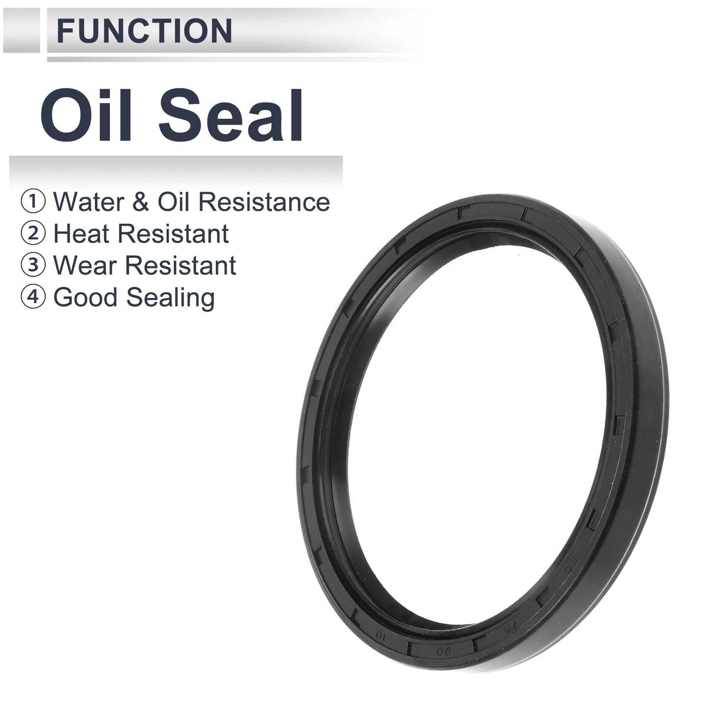 Oil Seal / 75x90x10mm / Seal Ring Rotary Shaft Seal Nitrile Rubber Black 5 Pcs