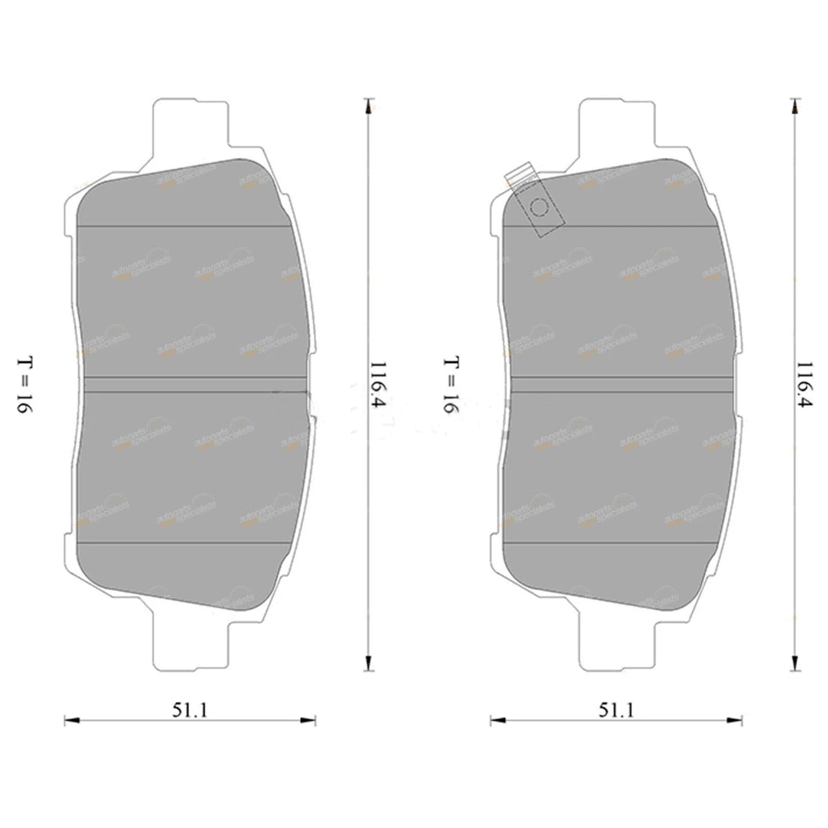 GCT Front Disc Brake Pads Set for Toyota Prius NHW20R Hybrid (2003–2009)