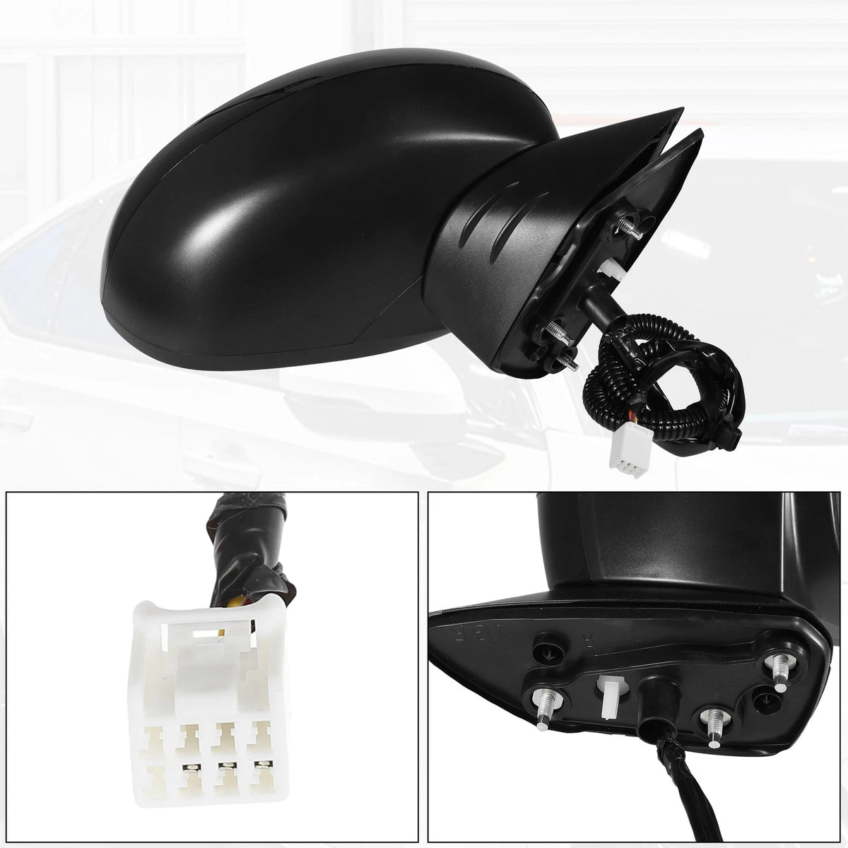 3 Pin Right Side Door Mirror Assembly Black for Honda Civic (2022-2023)