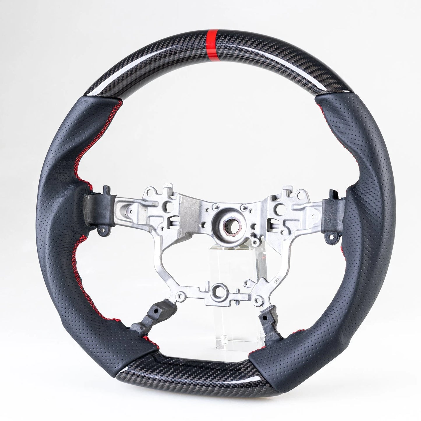 Carbon Flat Bottom Leather Steering Wheel for Toyota Land Cruiser Prado (2003-2009)