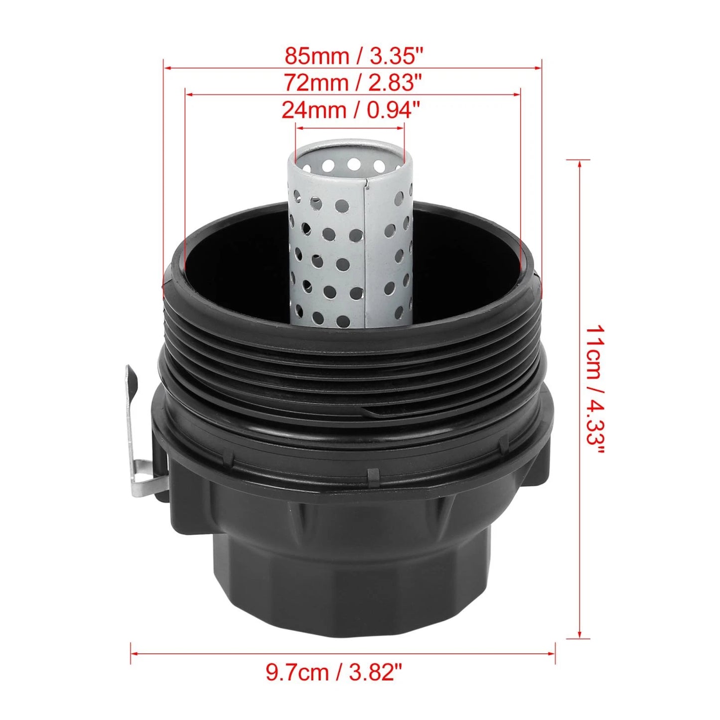 Black Oil Filter Cap Cover for Toyota 4Runner, FJ, Tundra, Lexus (2003-2023)