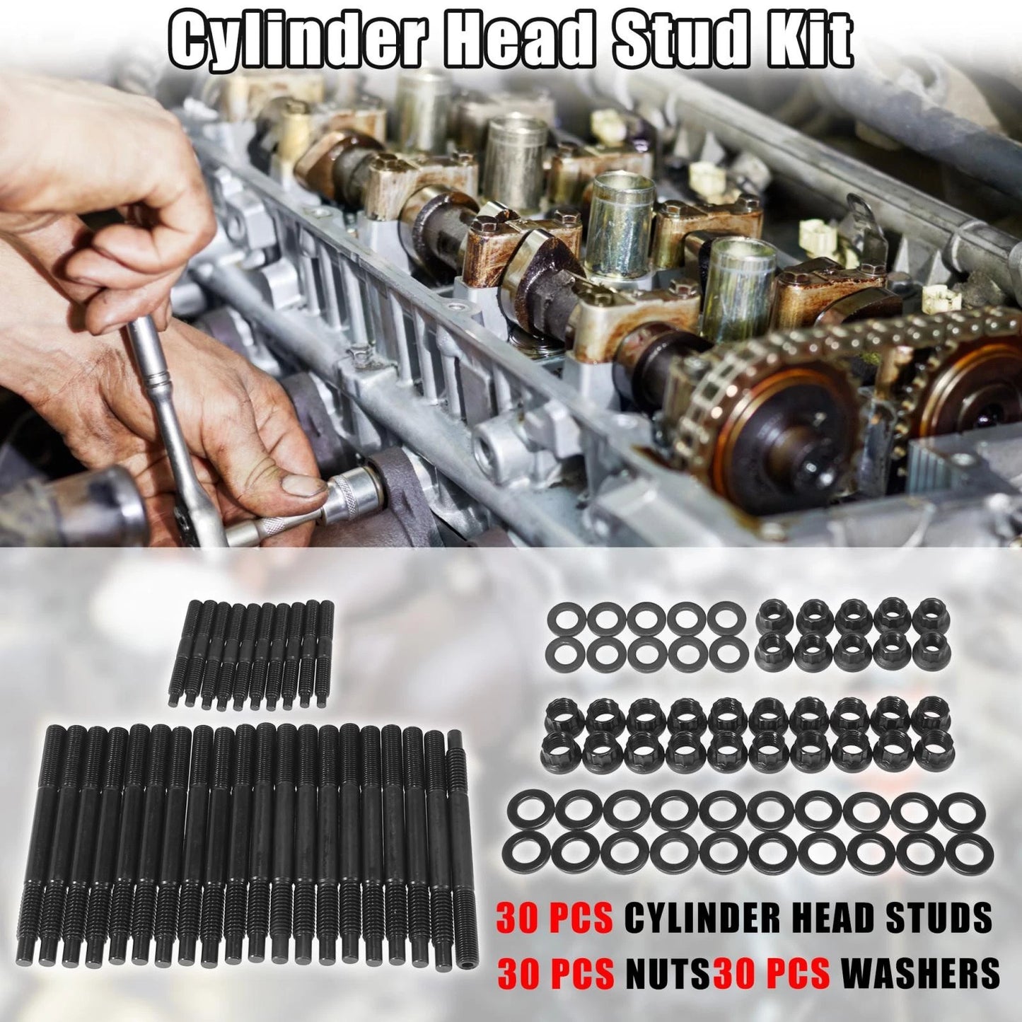Head Stud Kit for Chevy LS1/LS6 Engines 5.3L-6.0L (2004-2006)