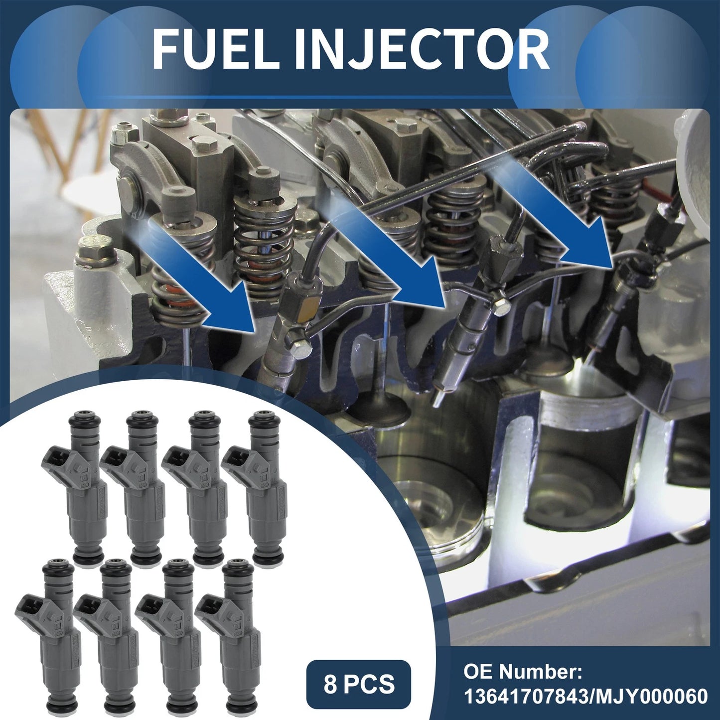 Fuel Injector 4.4L for BMW 540i Base (1999-2003) - 8 x Gray Injectors