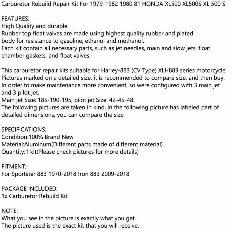 Carburetor Repair Kit for Honda XL500 XL500S (1979-1982)