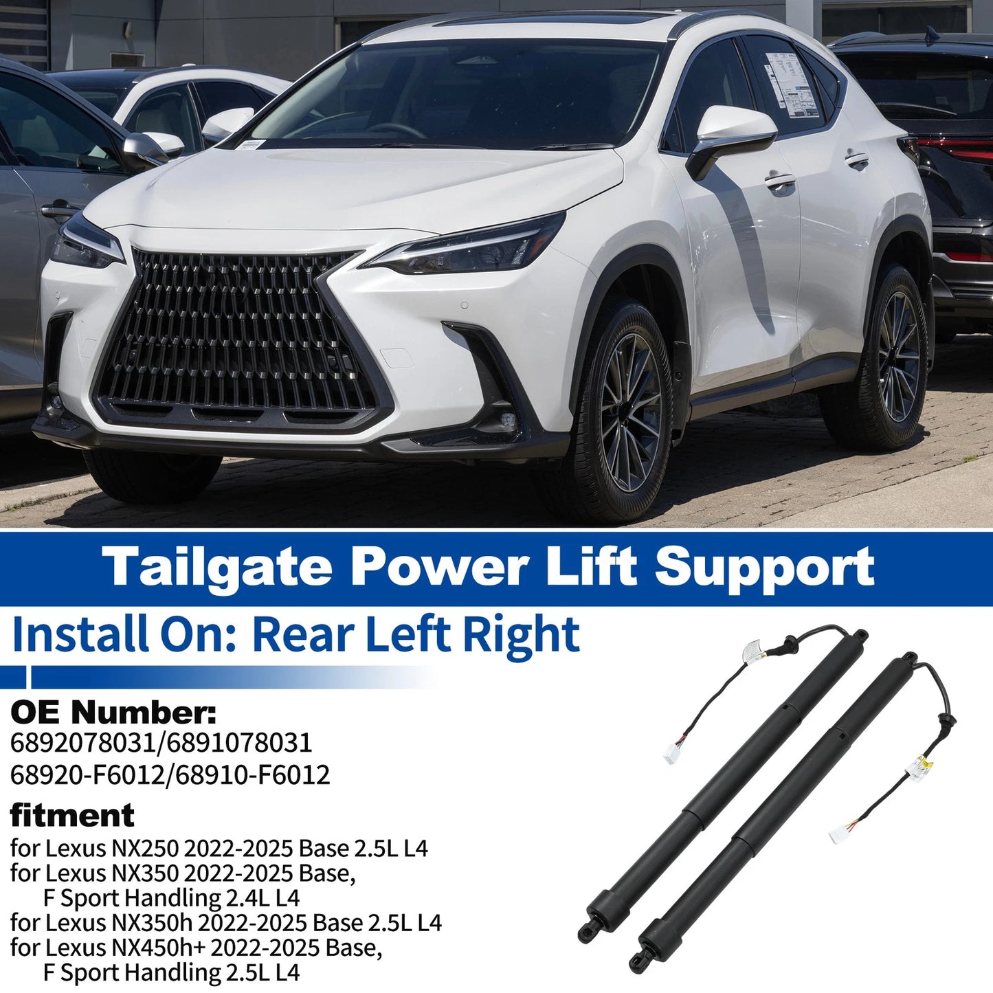 LH RH Tailgate Power Lift Supports for Lexus NX250 NX350 (2022-2025)
