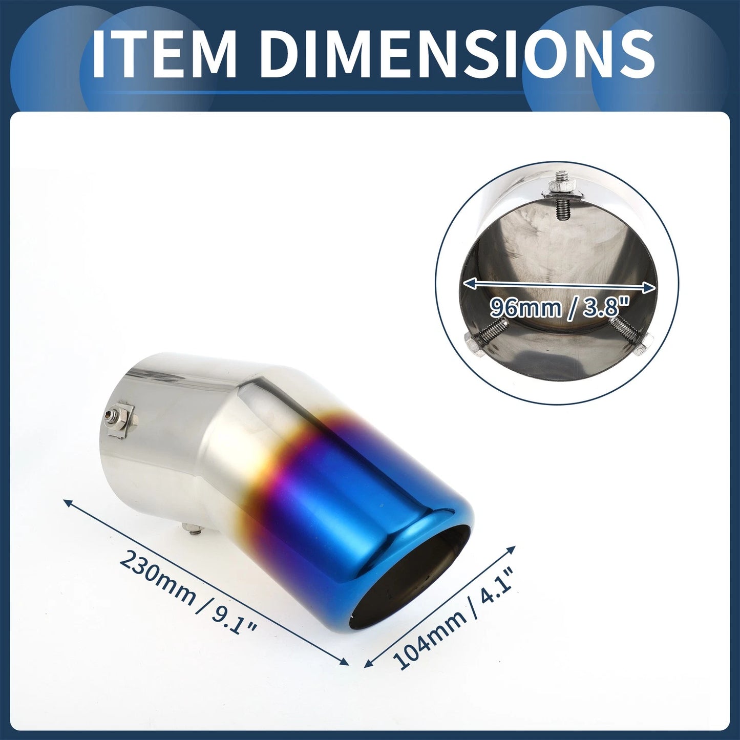 Slant Exhaust Tip 3.8" Inlet for Toyota Land Cruiser (2023-2024)