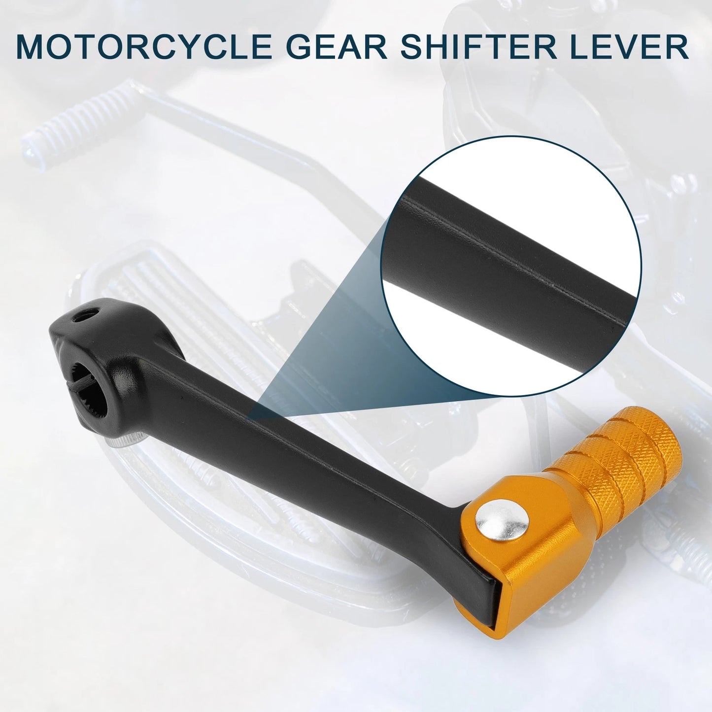 Motorcycle Folding Gear Shifter Lever Shift Pedal Aluminum Alloy Black Gold Tone