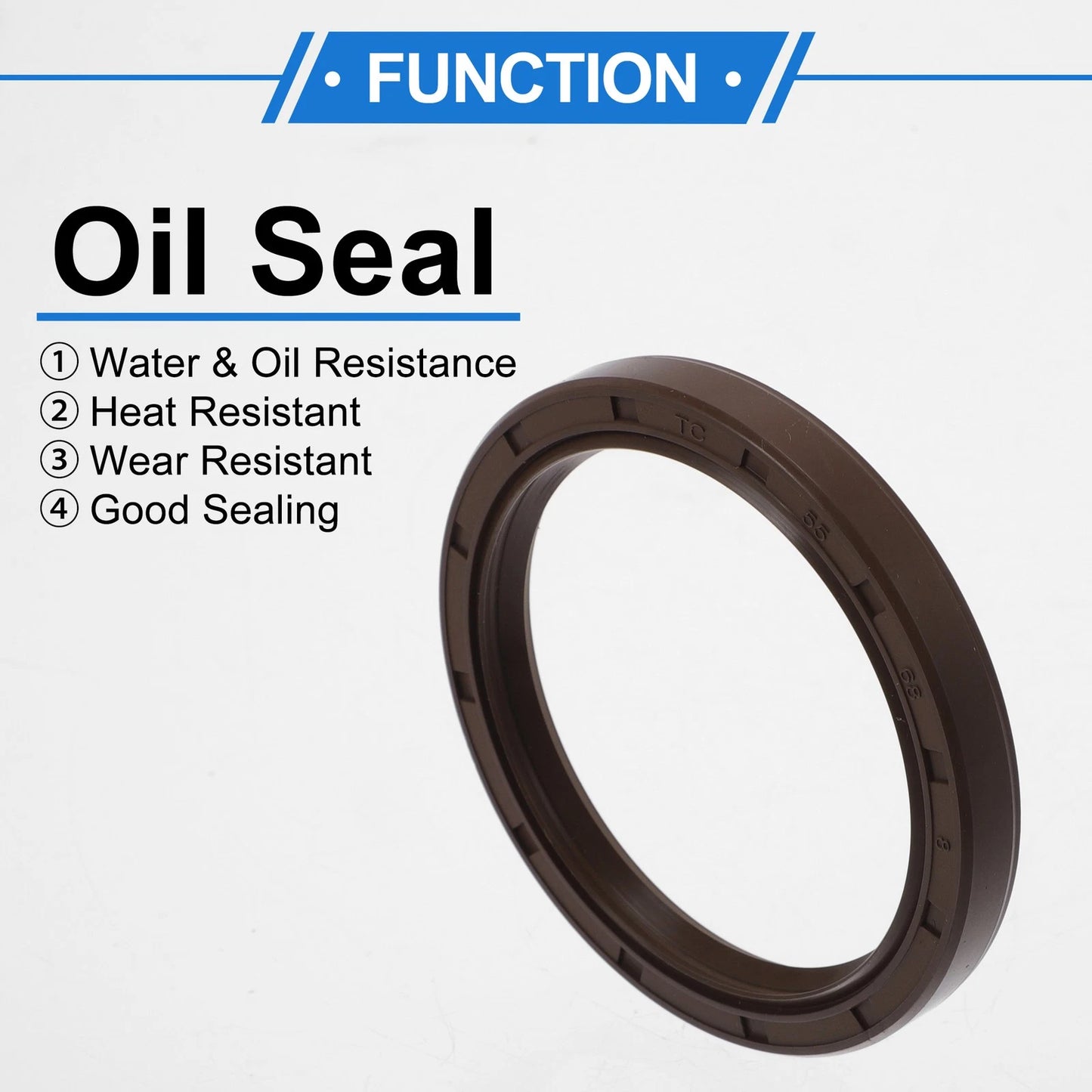 Oil Seal 55x68x8mm Brown 2 x Seal Ring Rotary Shaft FKM Rubber