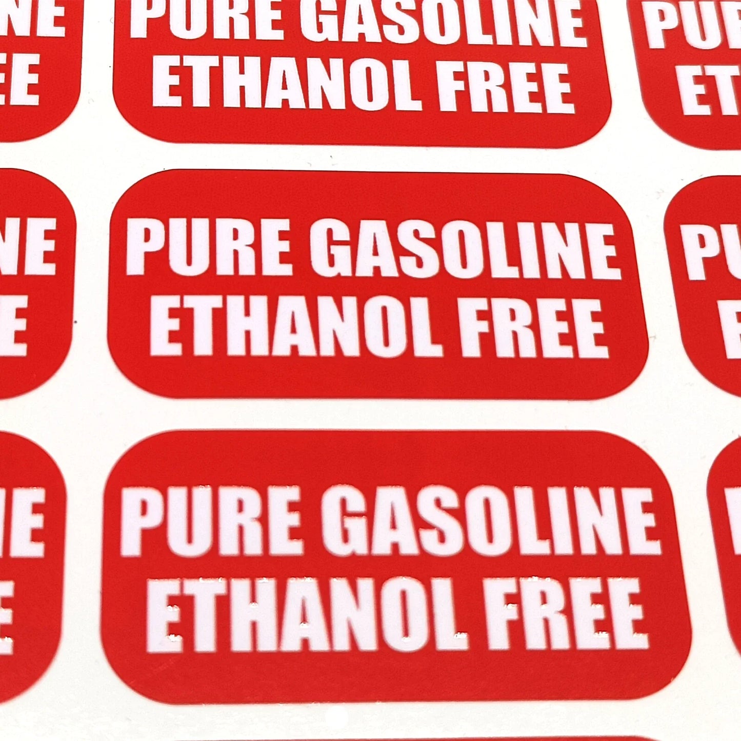 24x Pure Gasoline Ethanol Free Stickers for Vehicle, Vinyl Decal/Label