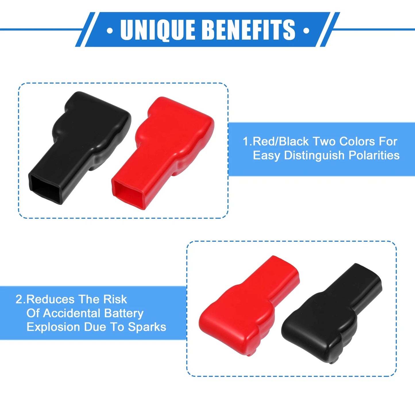 3 x Battery Terminal Insulation Cover 80mm Length for Motorcycle
