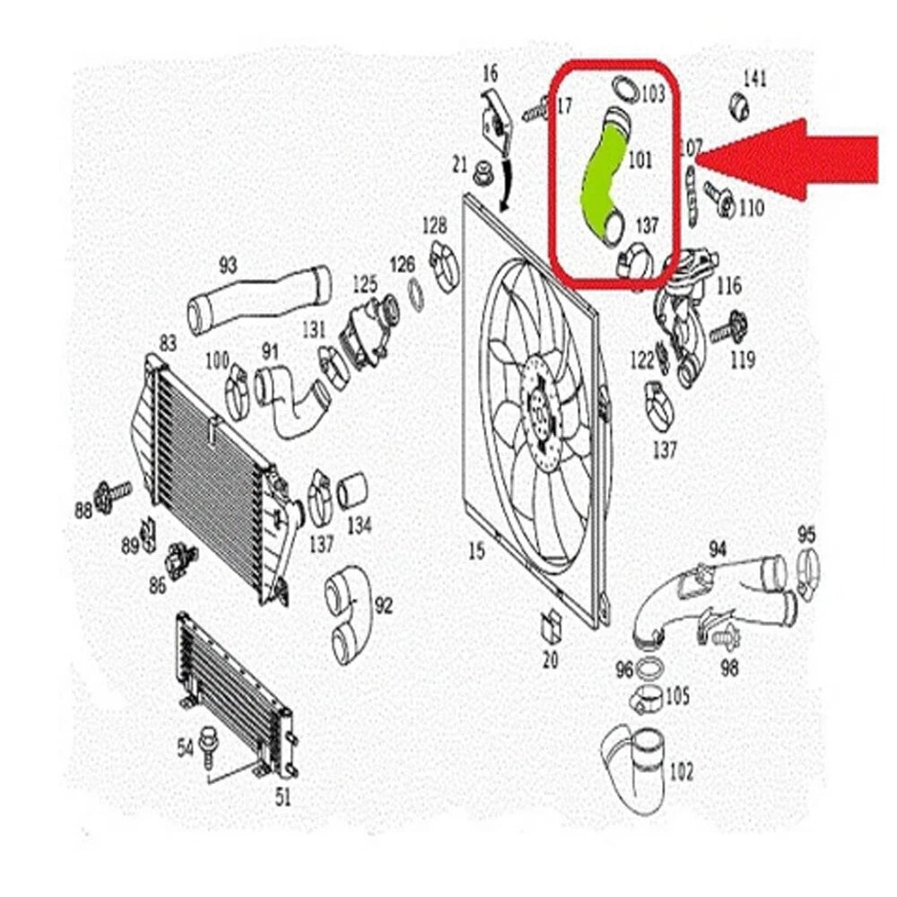 Turbo Intercooler Hose Pipe for Mercedes M Class W163 ML270 (2000-2005)
