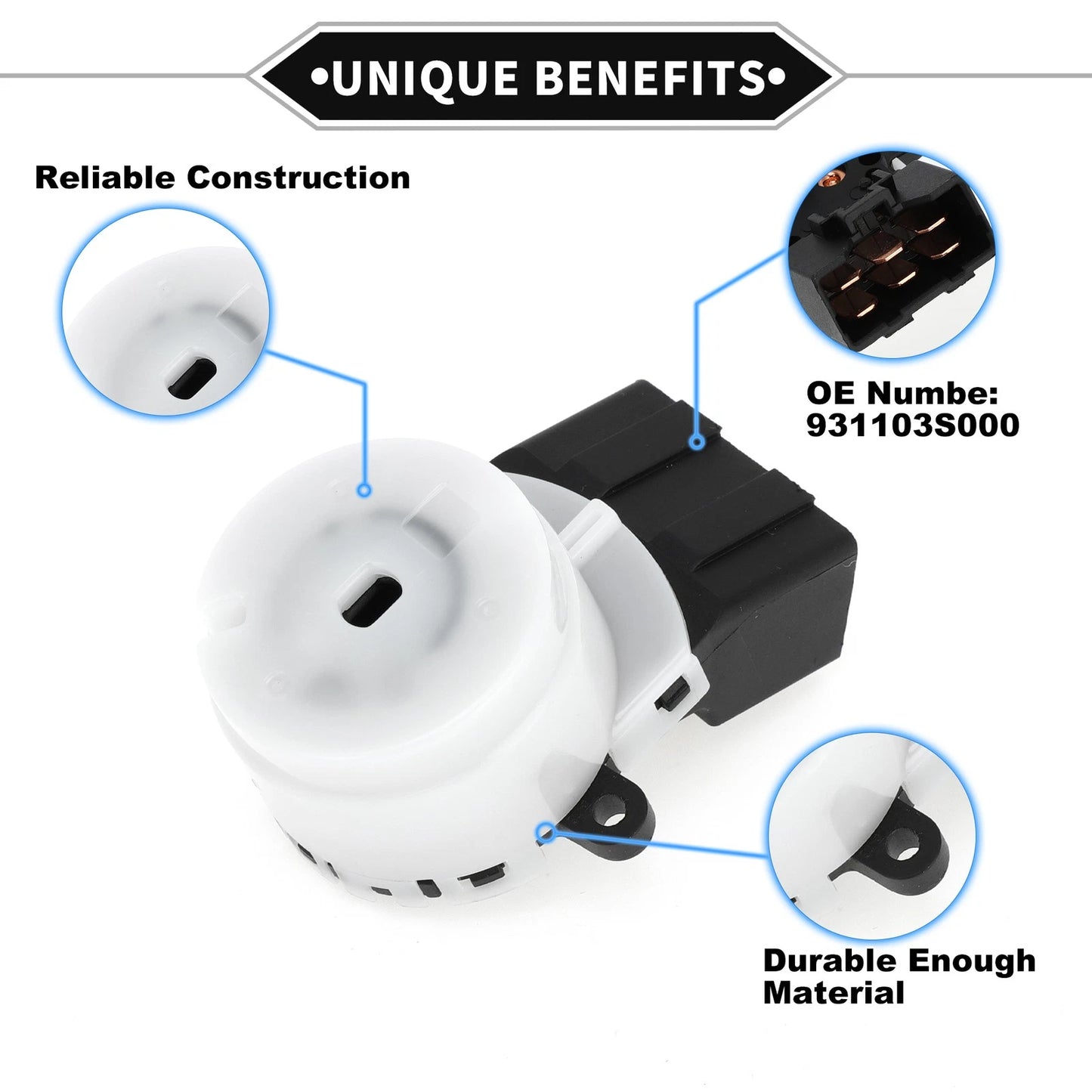 Ignition Starter Switch for Hyundai Elantra, Kia Rio (2010-2016)
