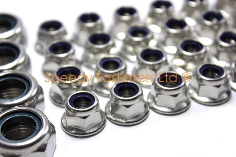 Lug Nuts / Set of 4 / Nyloc Flange Lug Nuts for Rotax TKM Cadet