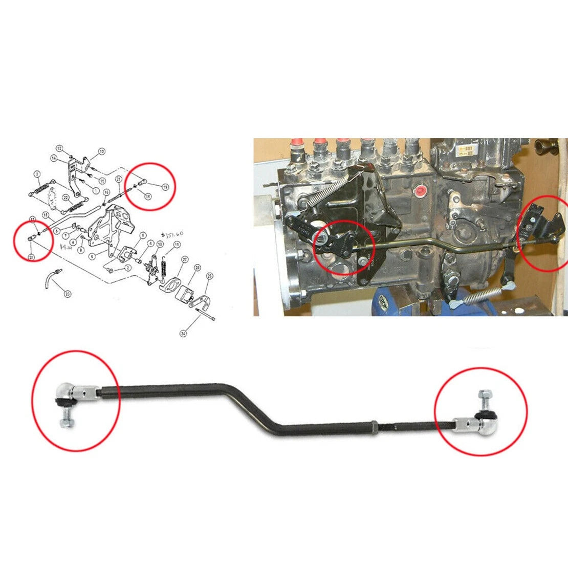Throttle Rod Linkage Ball Joint Ends for Dodge Ram 2500 3500 (1994-2002)