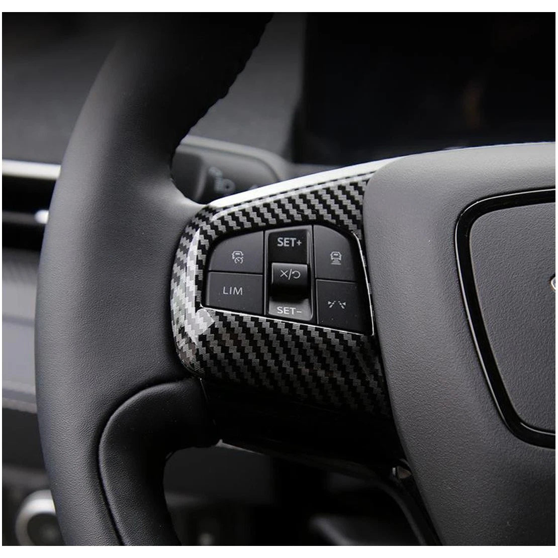 Carbon Fiber ABS Steering Wheel Trim Cover for Ford Mustang Mach-E (2021-2023)