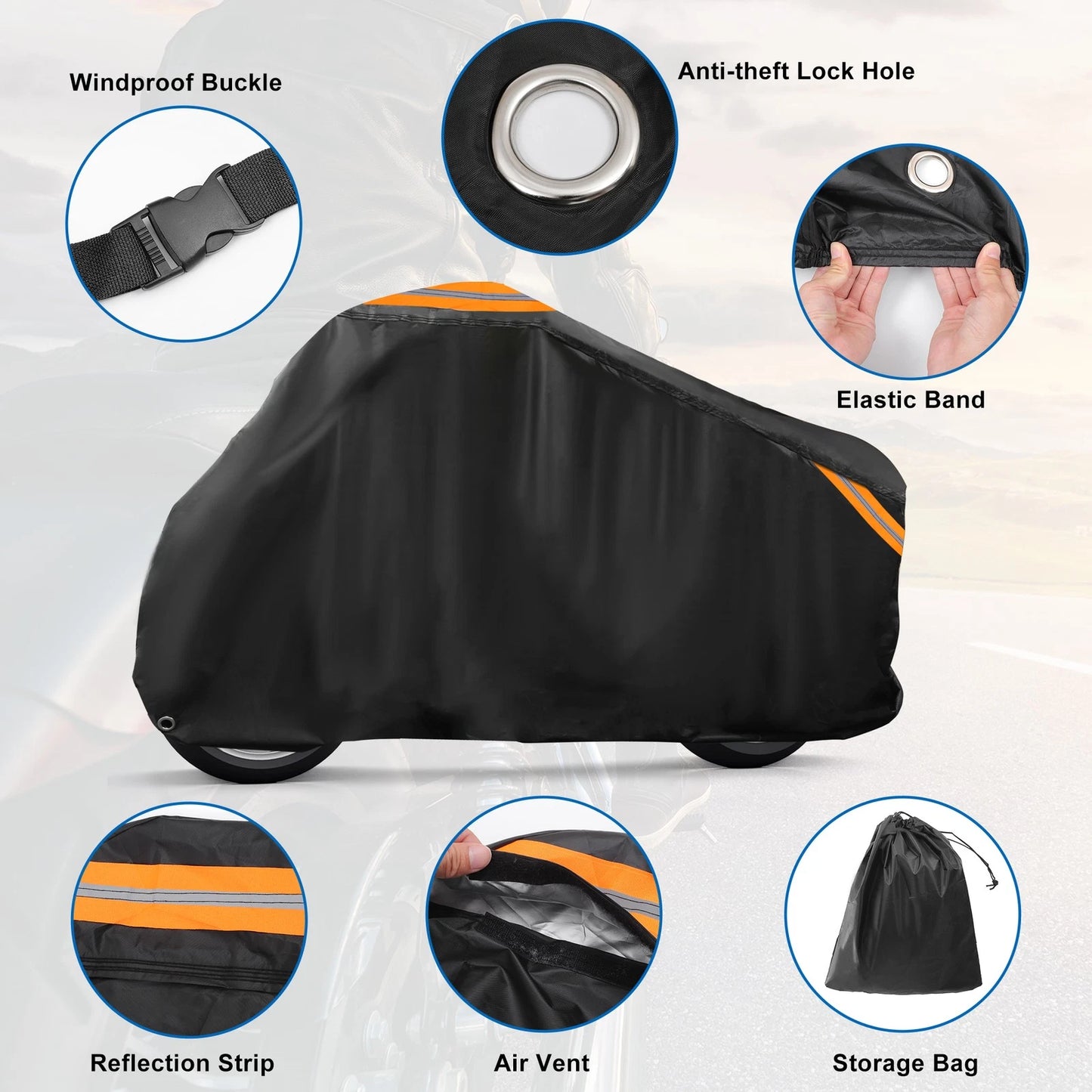 Motorcycle Cover Universal Scooter Waterproof