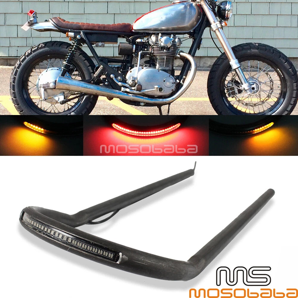 1'' Rear Seat Hoop for Cafe Racer Style Motorcycle w/ LED Brake Light