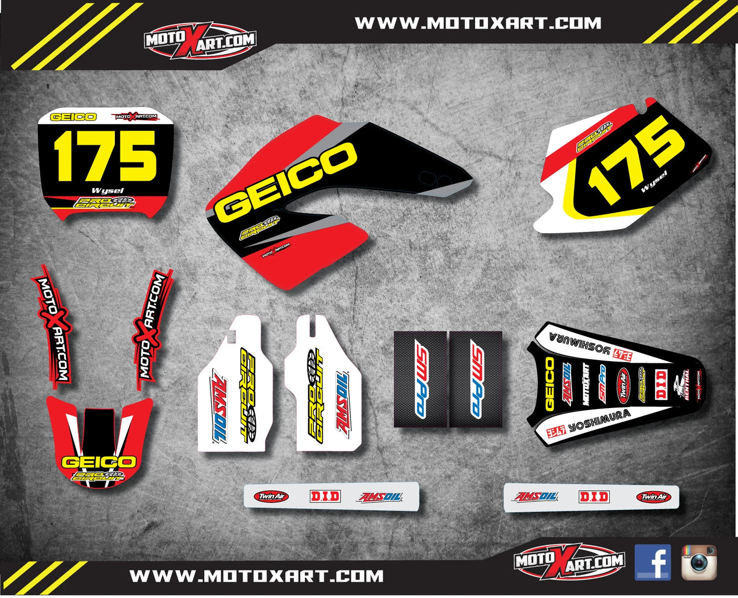Sonic Style Graphic Kit Stickers for Honda CR 125 250 (2000-2001)