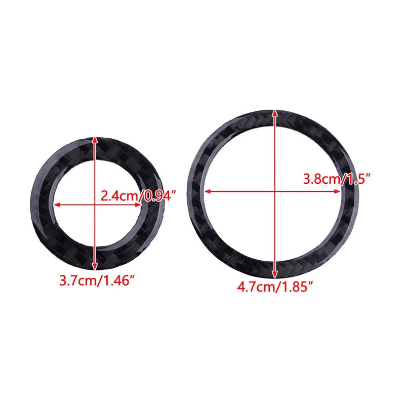 Carbon Fiber Engine Start Push Button Ring Trim for 2015-2020 Dodge Challenger