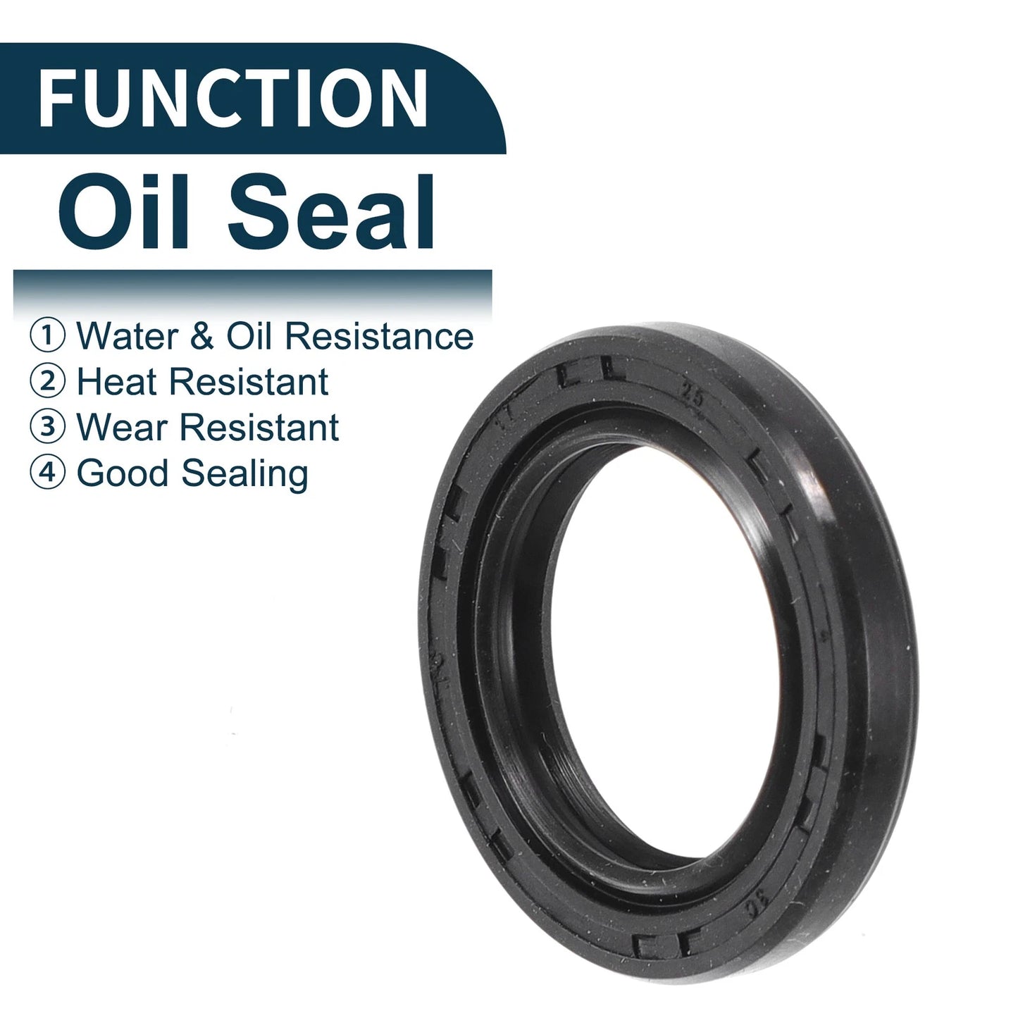 Oil Seal / 17x25x4mm / Seal Ring Rotary Shaft Seal NBR Rubber Black 5Pcs for Make Model