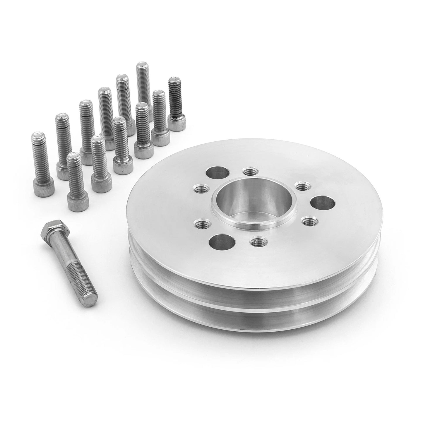 SBC 350 Supercharger 2 Groove Accessory Drive Pulley for Chevy