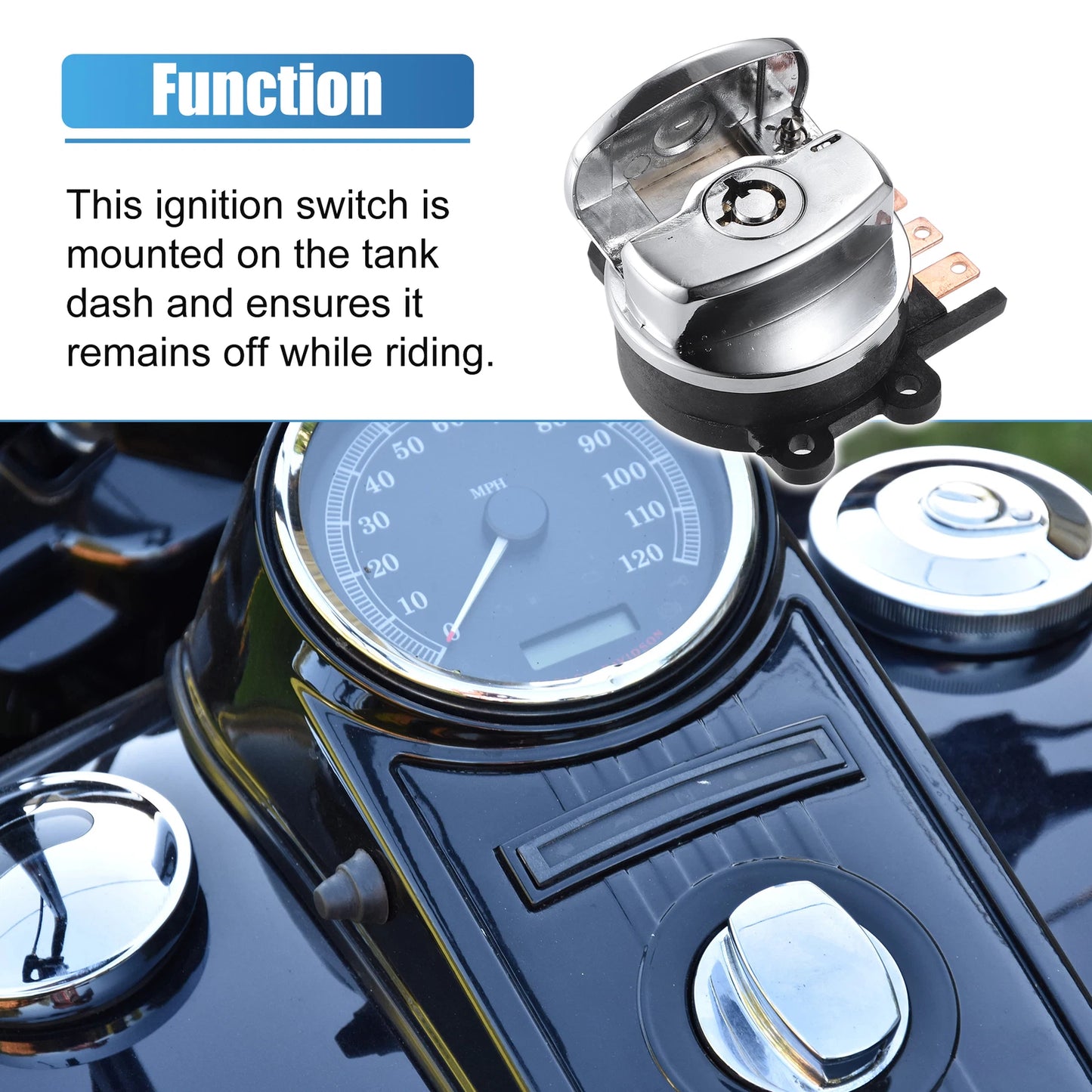 1x Round Key Ignition Switch for Harley-Davidson Softail Road King (1993–2013)