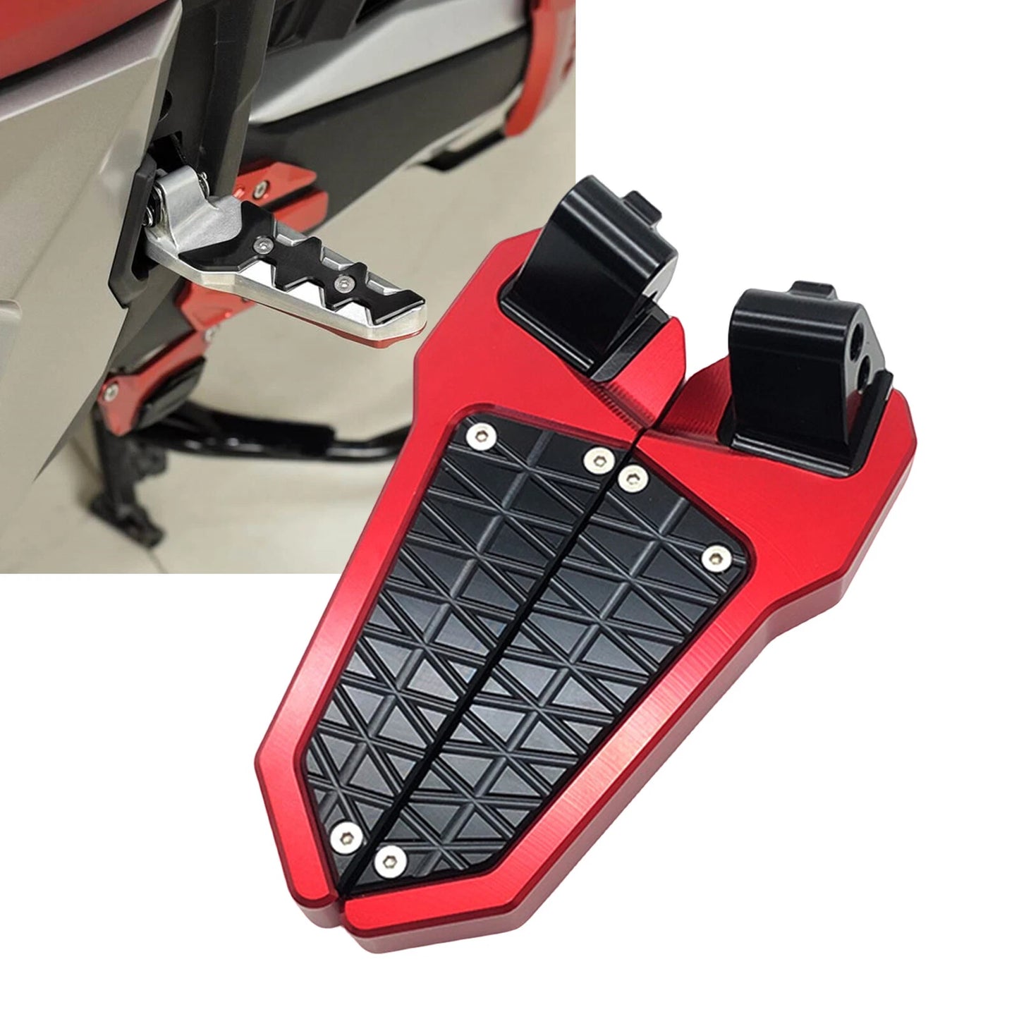 Rear Passenger Foot Pegs Pad Kit for Honda ADV160 ADV150 (2019-2023) Red