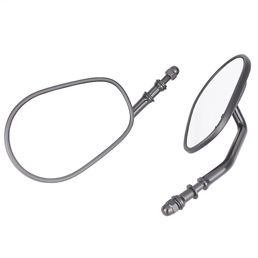 2 x Oval Universal Motorcycle Rear View Mirrors for Harley Street Bob (2007-2023)