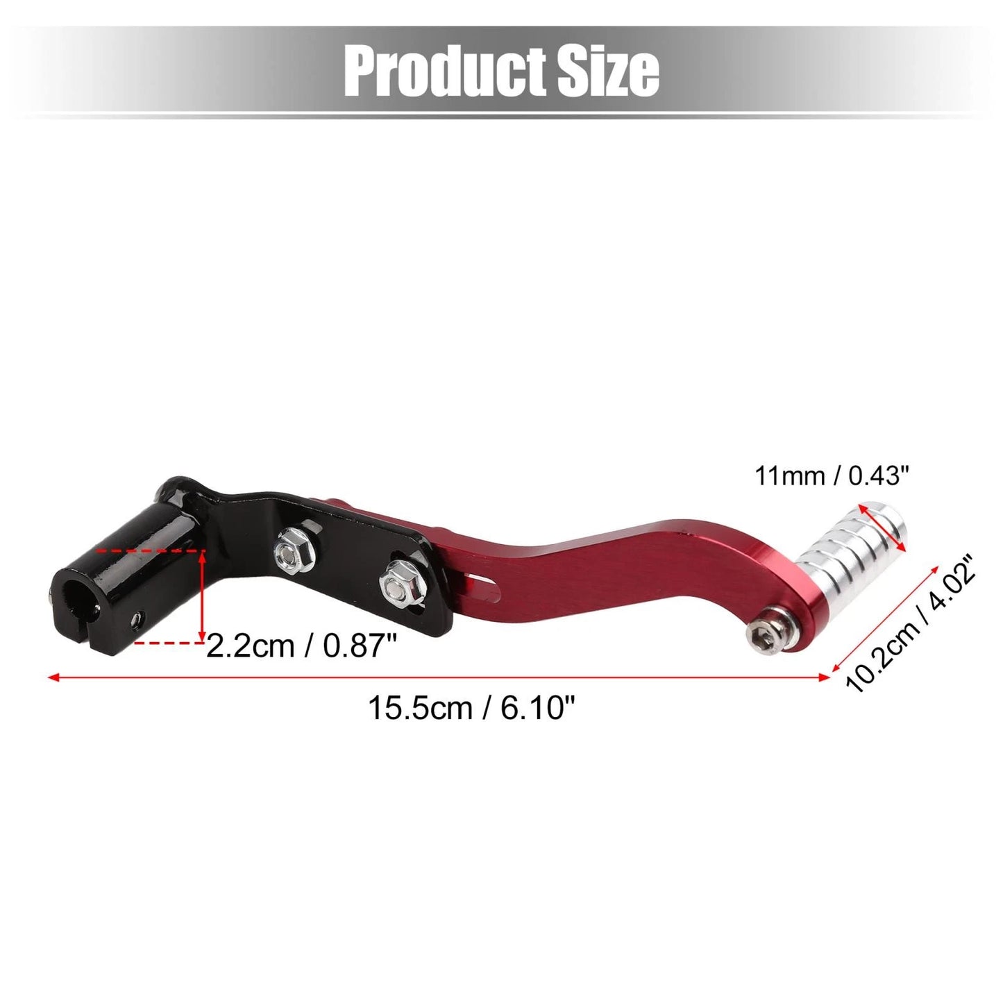 11mm / Red Aluminum / Gear Shift Lever Shifter Pedal Peg for Motorcycle