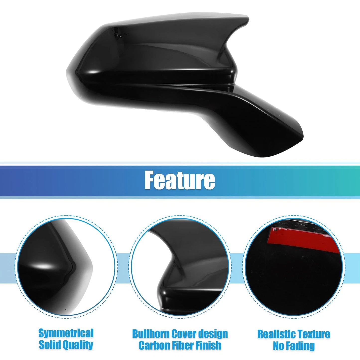 1 Pair Rearview Mirror Cover Trim Black for Chevrolet Camaro (2016 - 2023)
