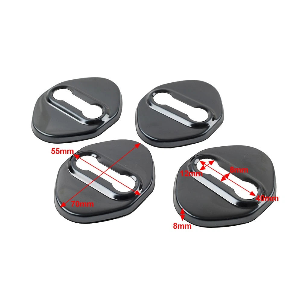 4 x Blue Car Door Lock Protective Covers for Honda, Toyota, Mazda, Hyundai