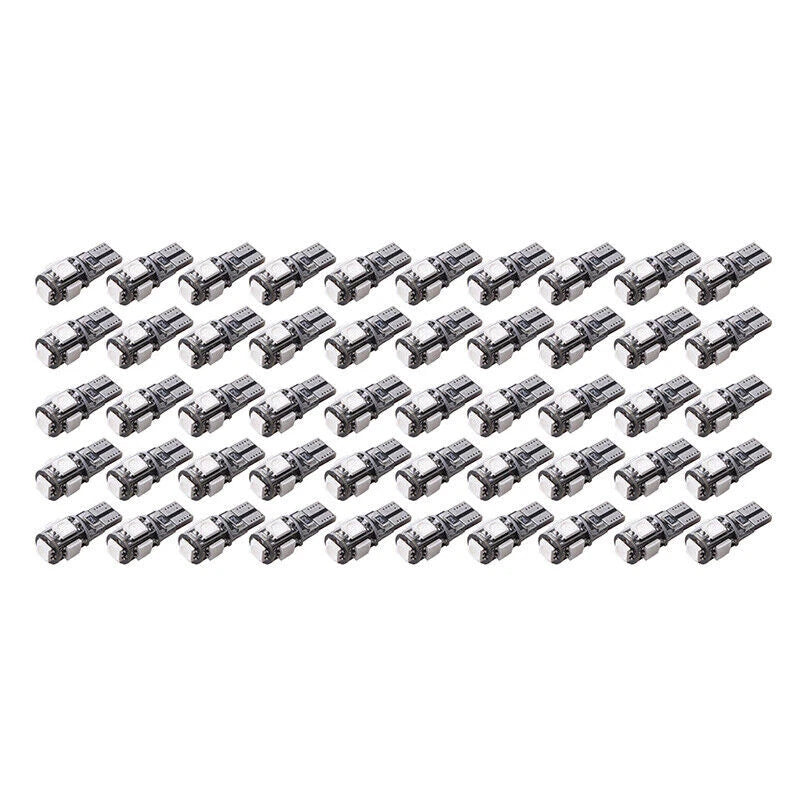 50Pcs T10 Wedge 5-SMD 5050 LED Light Bulbs for Various Makes & Models