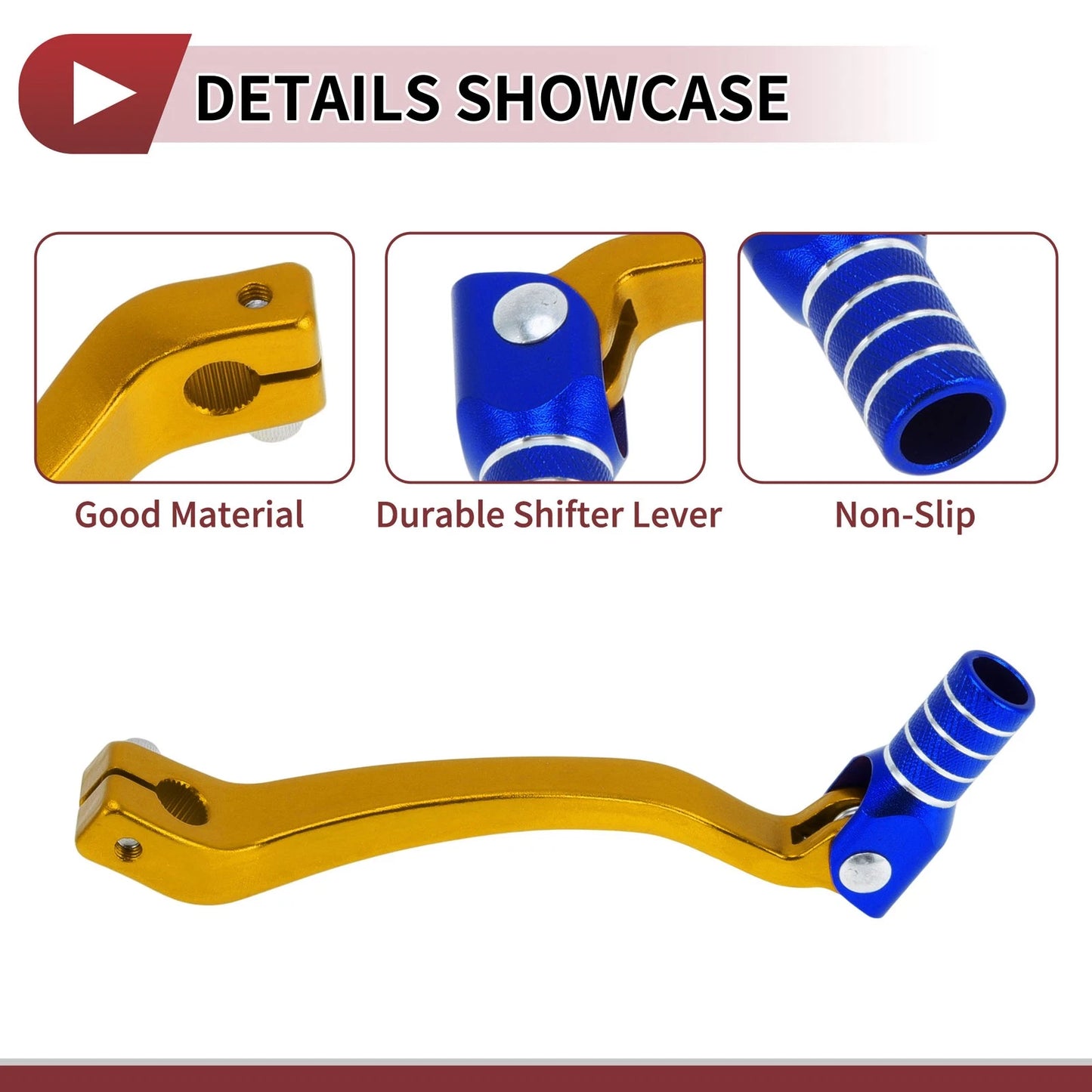Folding Motorcycle Gear Shift Lever for Kayo T6 Gold Tone Blue Silver Tone