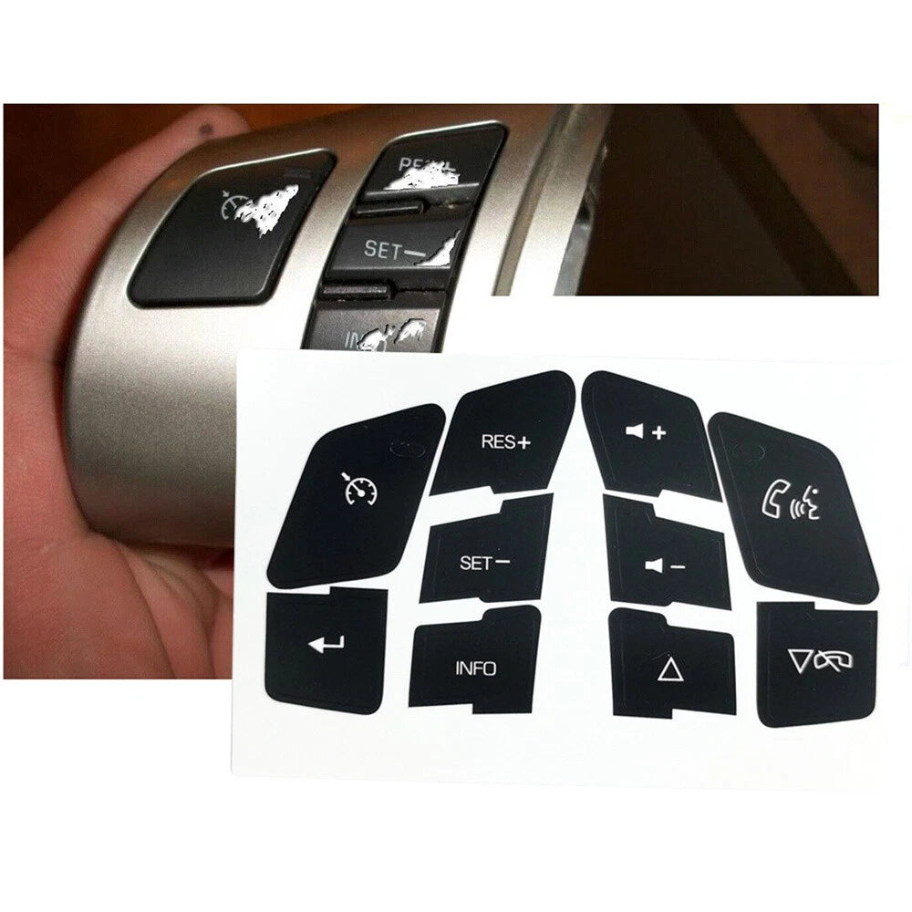 Steering Wheel Button Decals for Chevrolet C6, Malibu, Pontiac G6 (2004-2013)