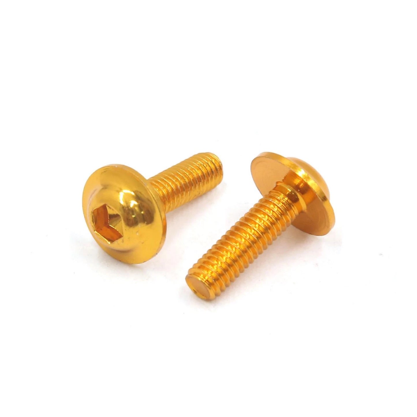 16Pcs Gold Tone Metal 6mm Hexagon Bolts Screws for Motorcycle