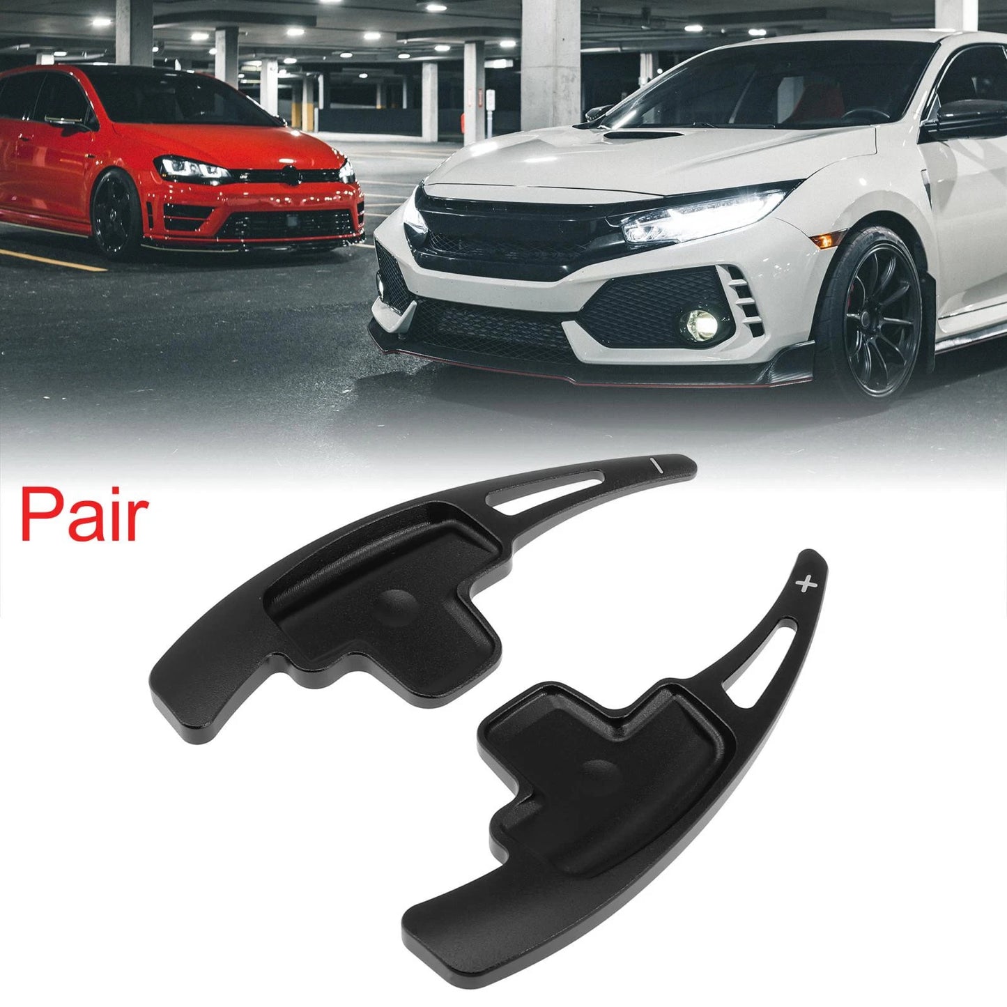 Black Steering Wheel Shift Paddle Shifter Extensions for Mercedes-Benz C350